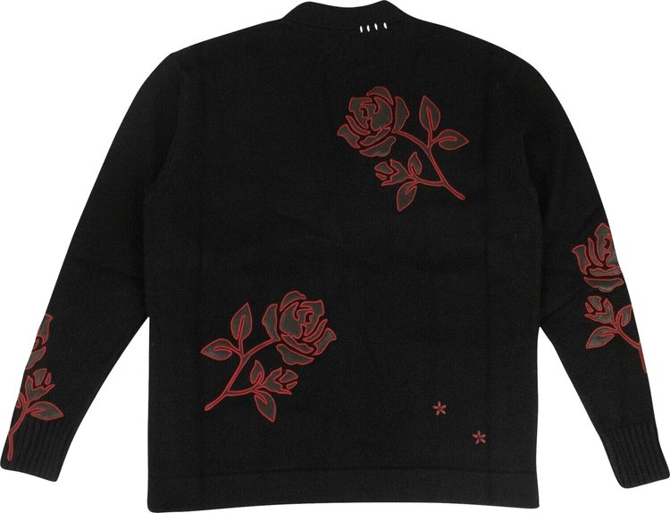 Amiri Knit Cashmere Blend Cardigan BlackRed