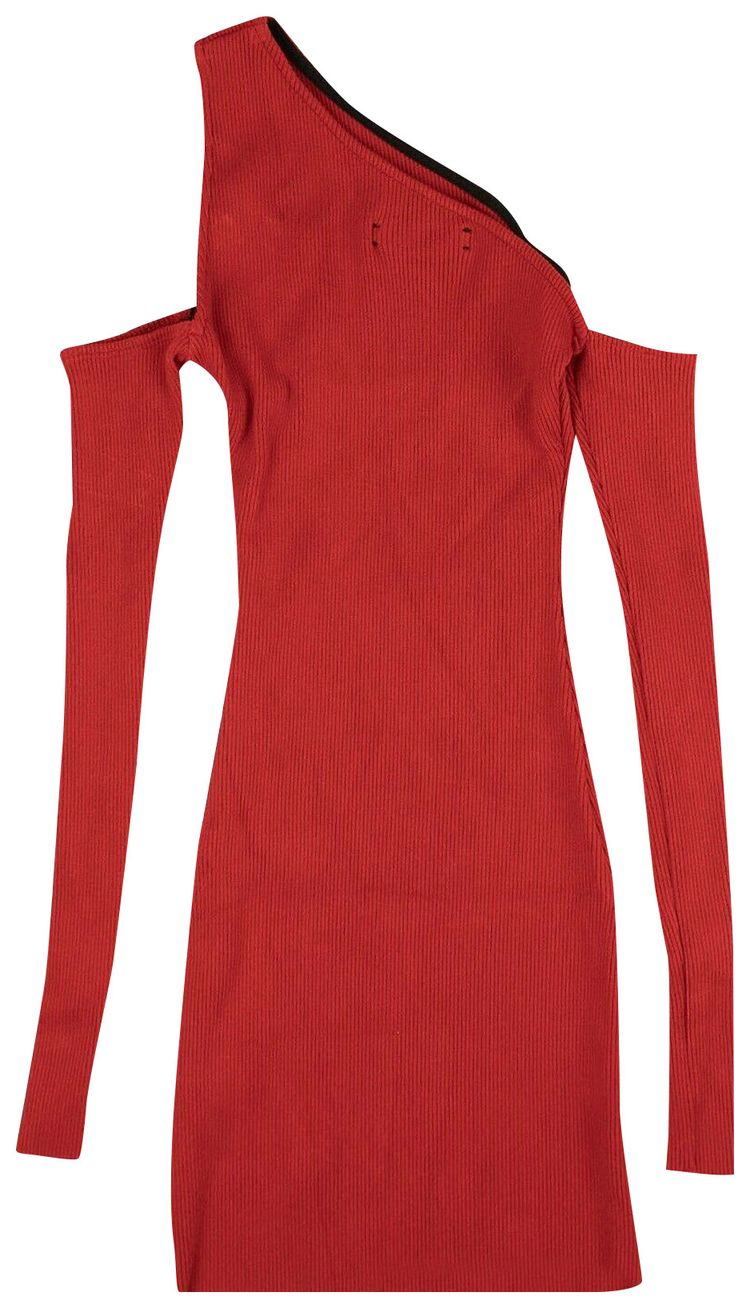 Amiri Knit Off Shoulder Mini Dress Red