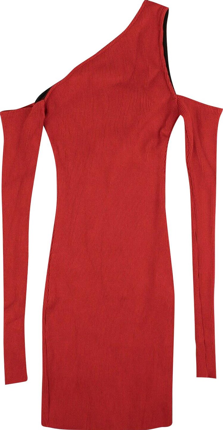 Amiri Knit Off Shoulder Mini Dress 'Red'
