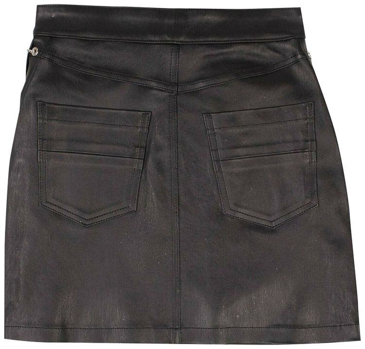 Amiri Leather Chain Mini Skirt Black