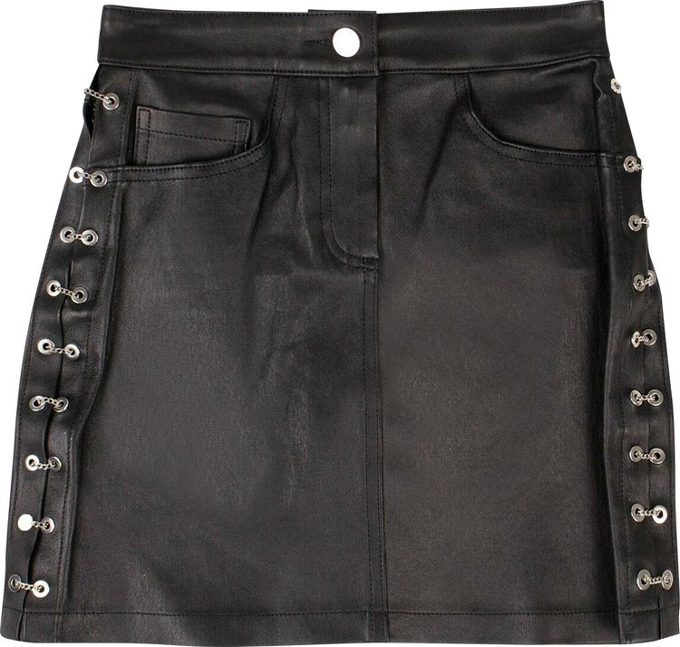 Amiri Leather Chain Mini Skirt 'Black'