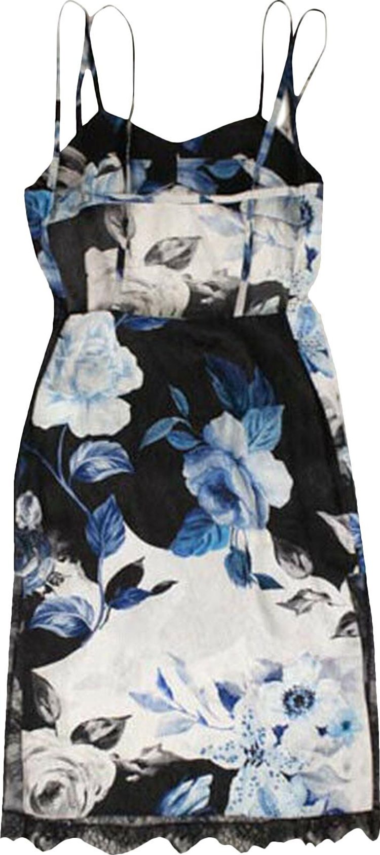 Off-White Rose Print Slip Dress 'Black'