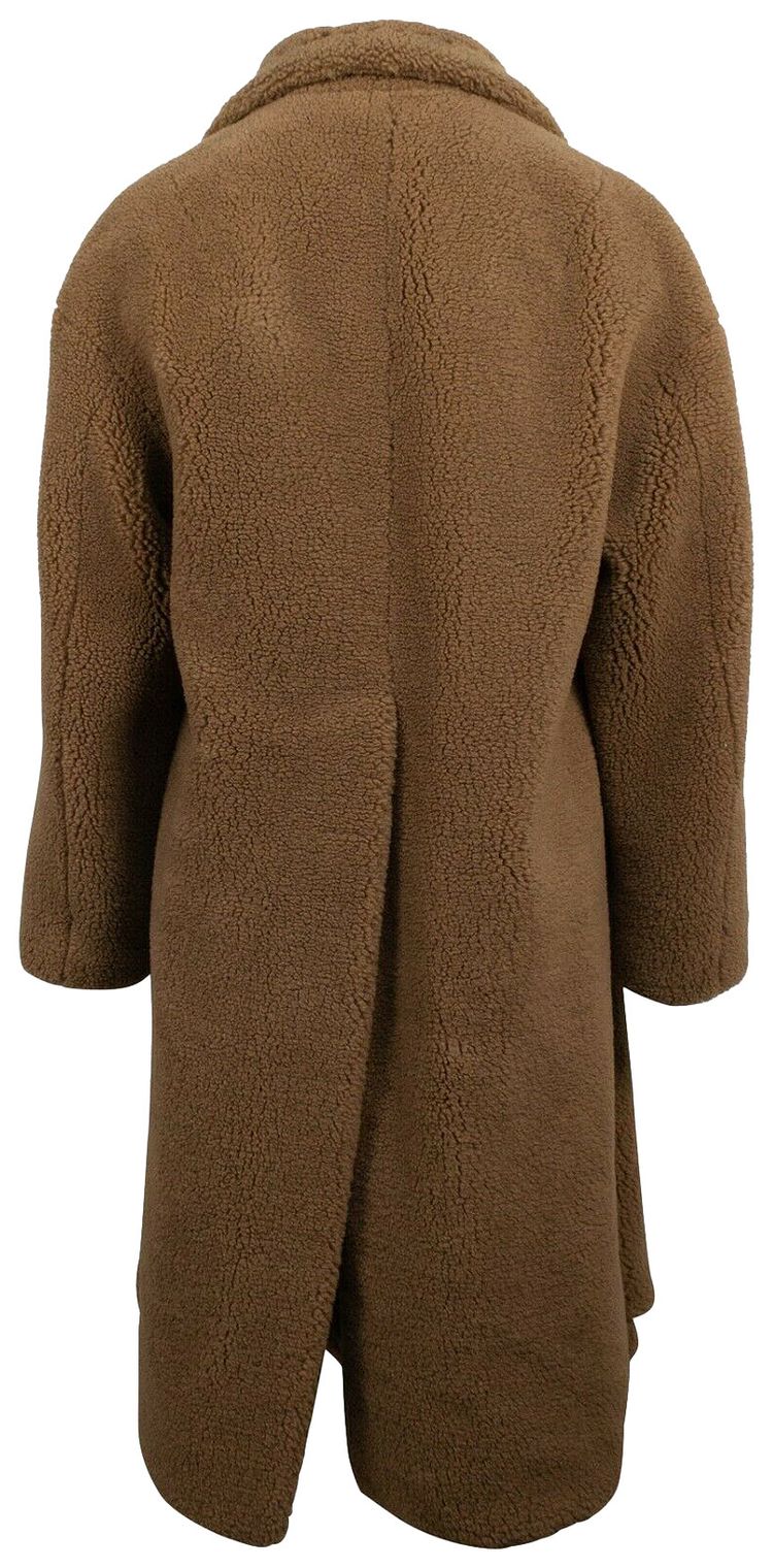 Off White Oversized Shearling Coat Brown
