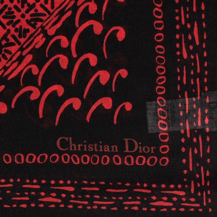 Dior Paisley Cards Cashmere Silk Scarf RedBlack