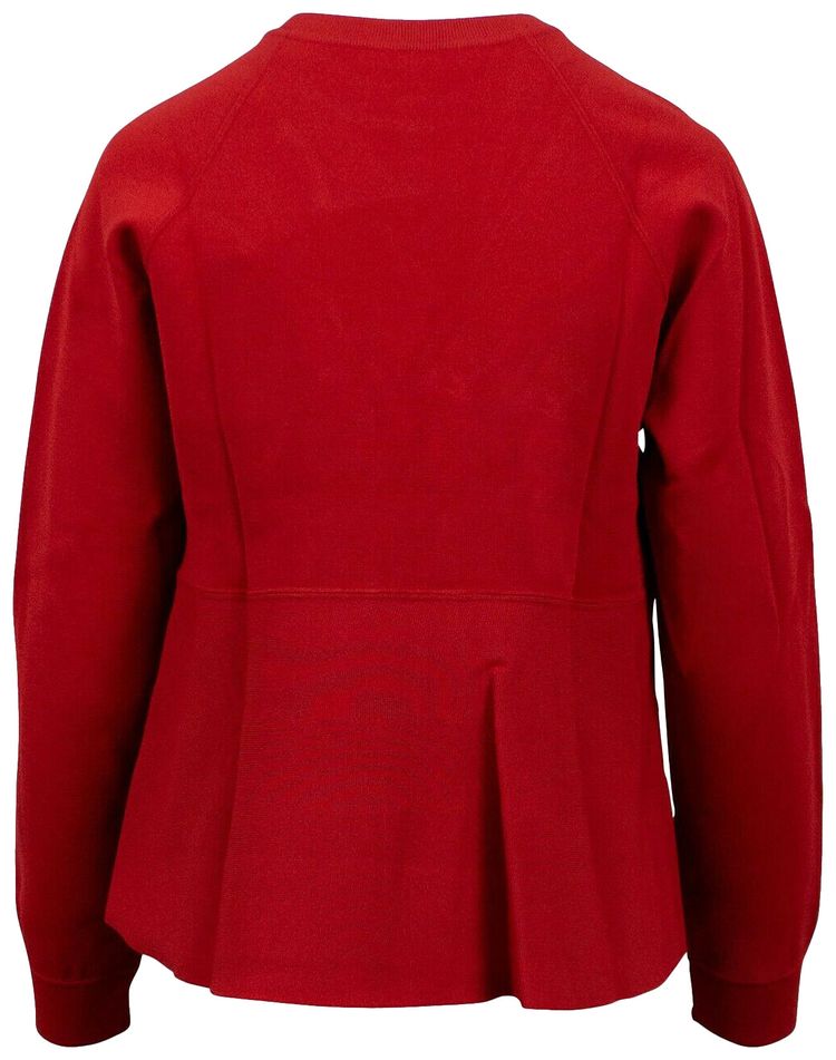 Valentino Flare Back Crewneck Sweater Red