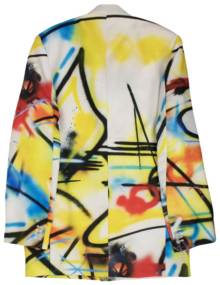 Off White Futura Spray Over Blazer Multicolor