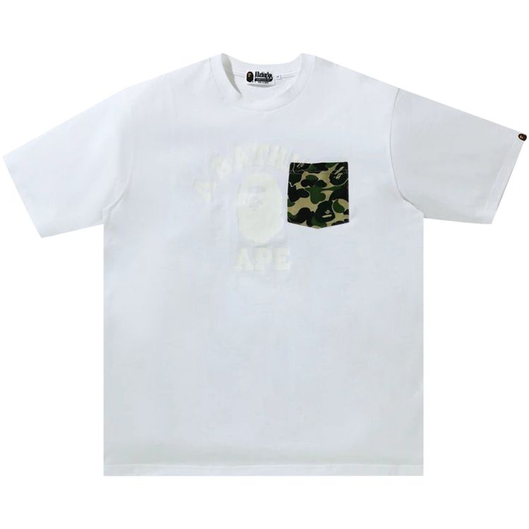 BAPE ABC Camo College Relaxed Pocket Tee White