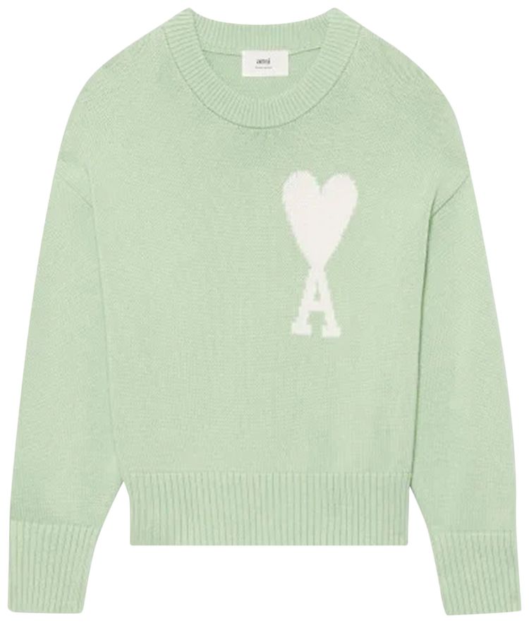 Ami Crewneck Sweater AquaWhite