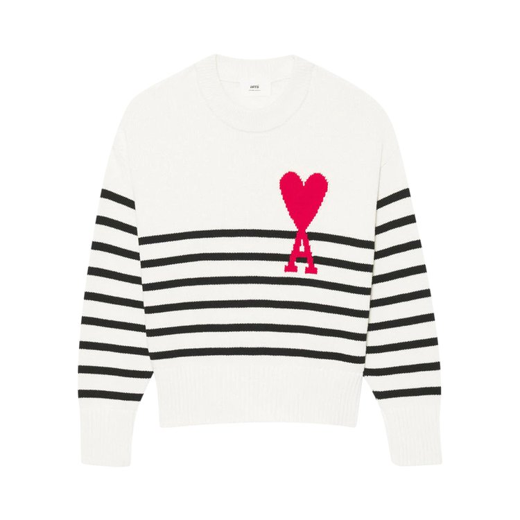 Ami Stripe Sweater 'White/Black/Red'