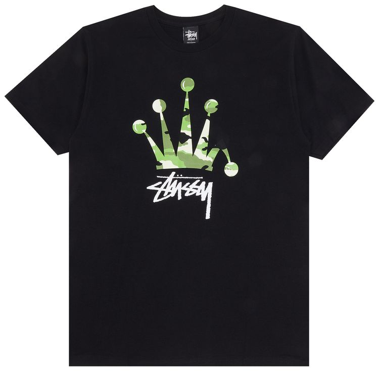 Stussy Camo Crown Tee Black