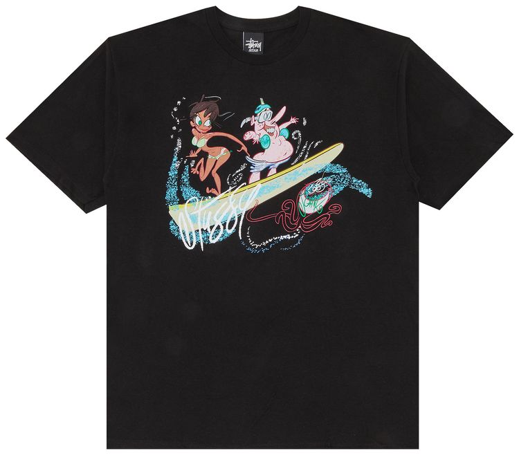 Stussy John K Surfs Up Tee Black