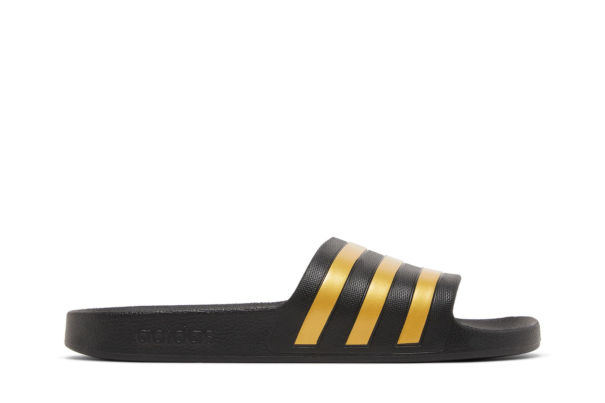 Black gold adidas slides clearance