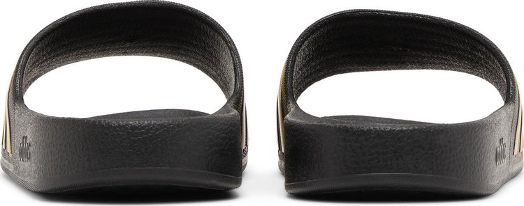 Adilette Aqua Slides Black Gold Metallic