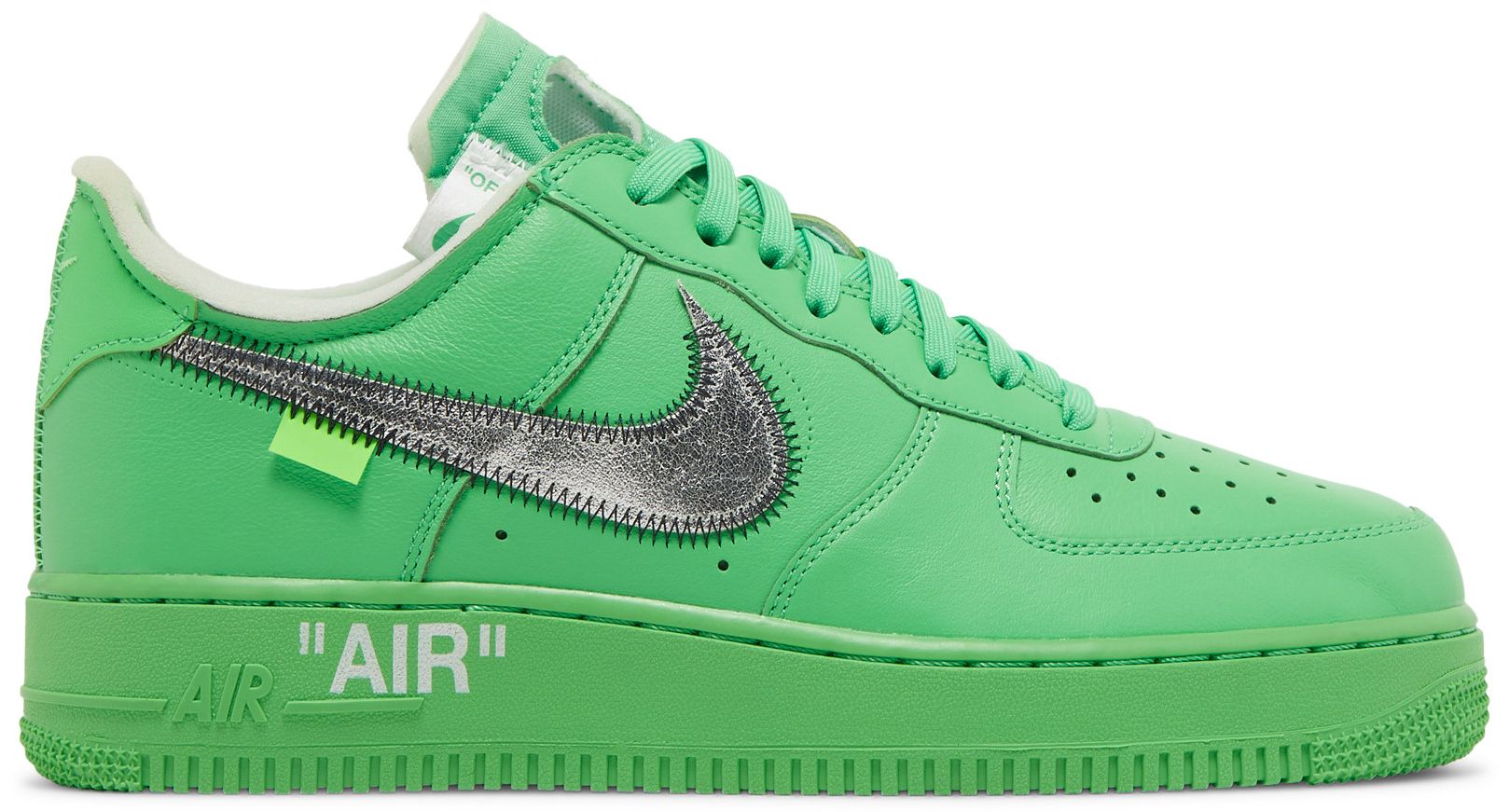 neon green off white air forces