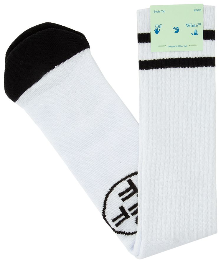 Off White Off Cross Heel Socks WhiteBlack