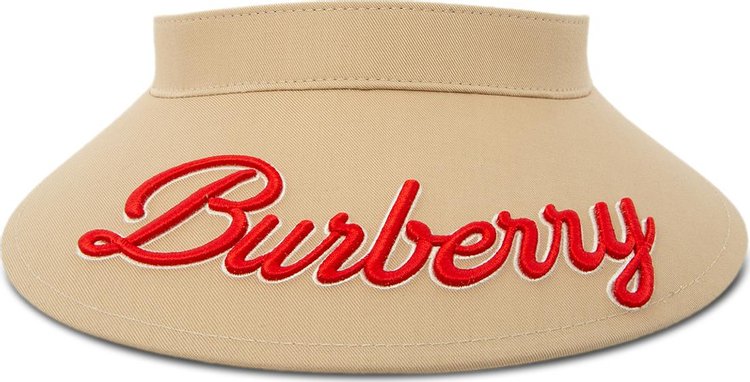 Burberry Varsity Logo Wide Peak Visor 'Soft Fawn'