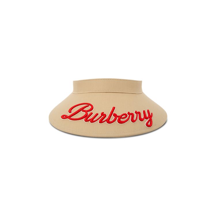 Burberry Varsity Logo Wide Peak Visor Soft Fawn