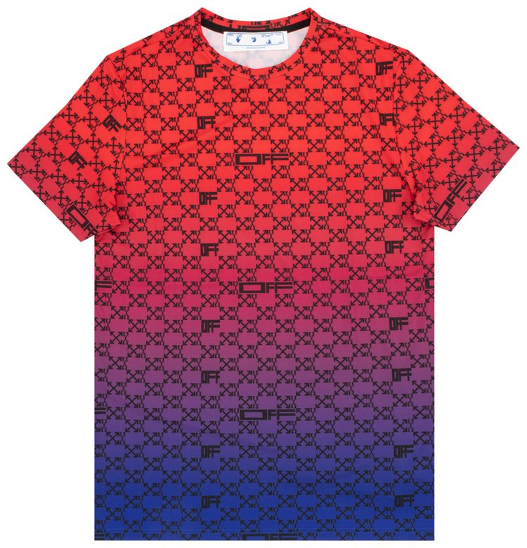 Off White Athl Monogram Short Sleeve Tee MulticolorRed
