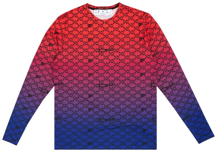 Off White Athl Monogram Long Sleeve Tee MulticolorRed