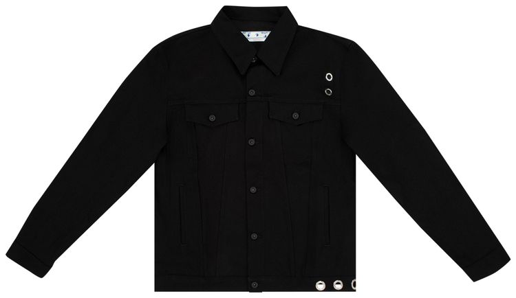 Off White Neen Skate Denim Jacket BlackGreen