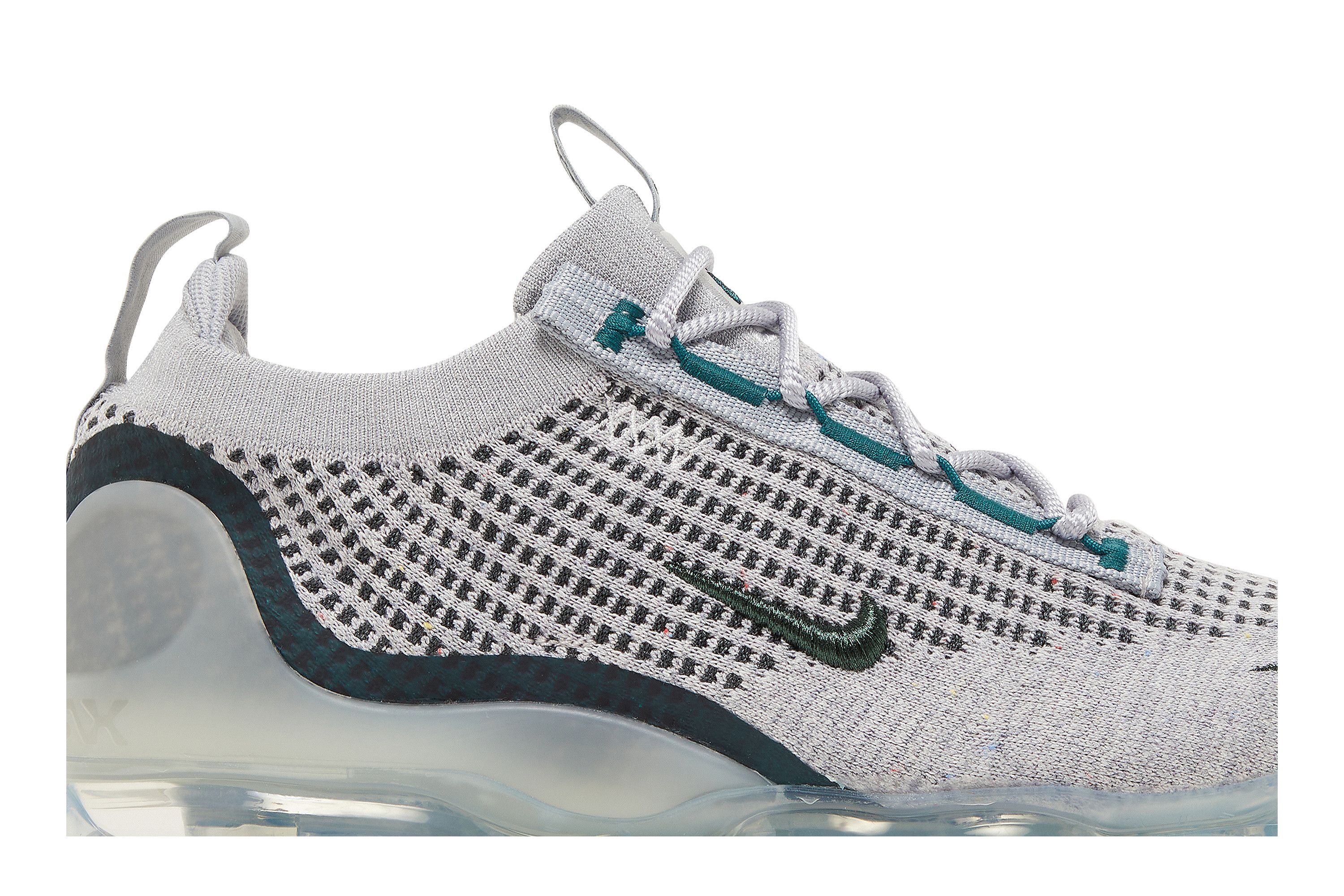 Grey and teal vapormax top