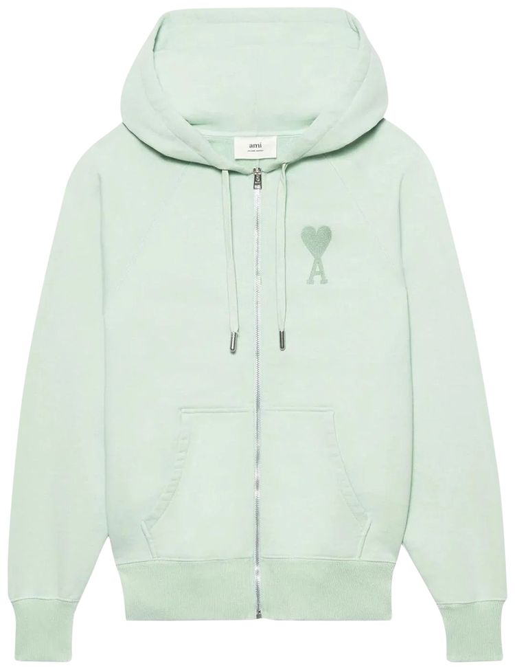 Ami Zipped Hoodie Aqua