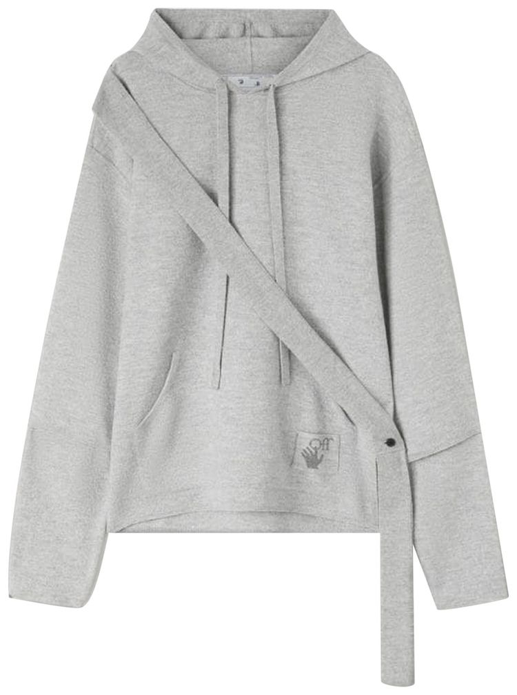 Off White Easybreezy Band Knit Hoodie Medium Grey