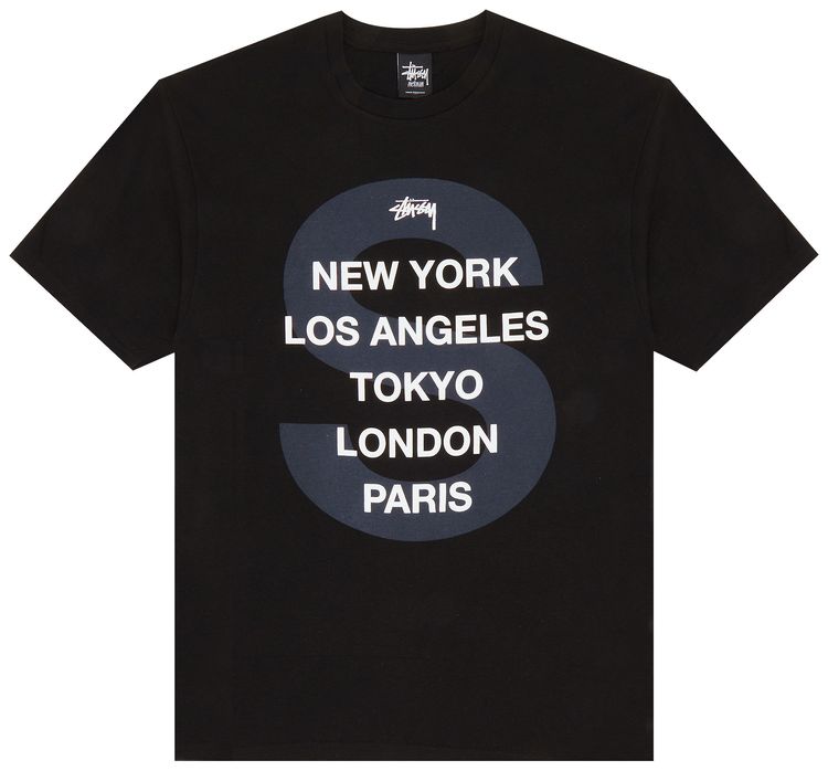 Stussy S Cities Tee Black