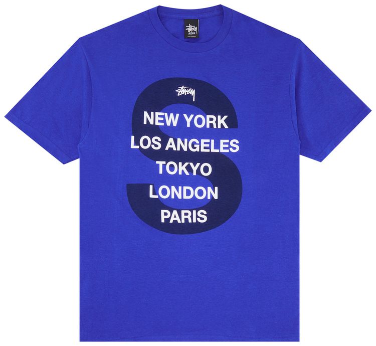 Stussy S Cities Tee Royal Blue