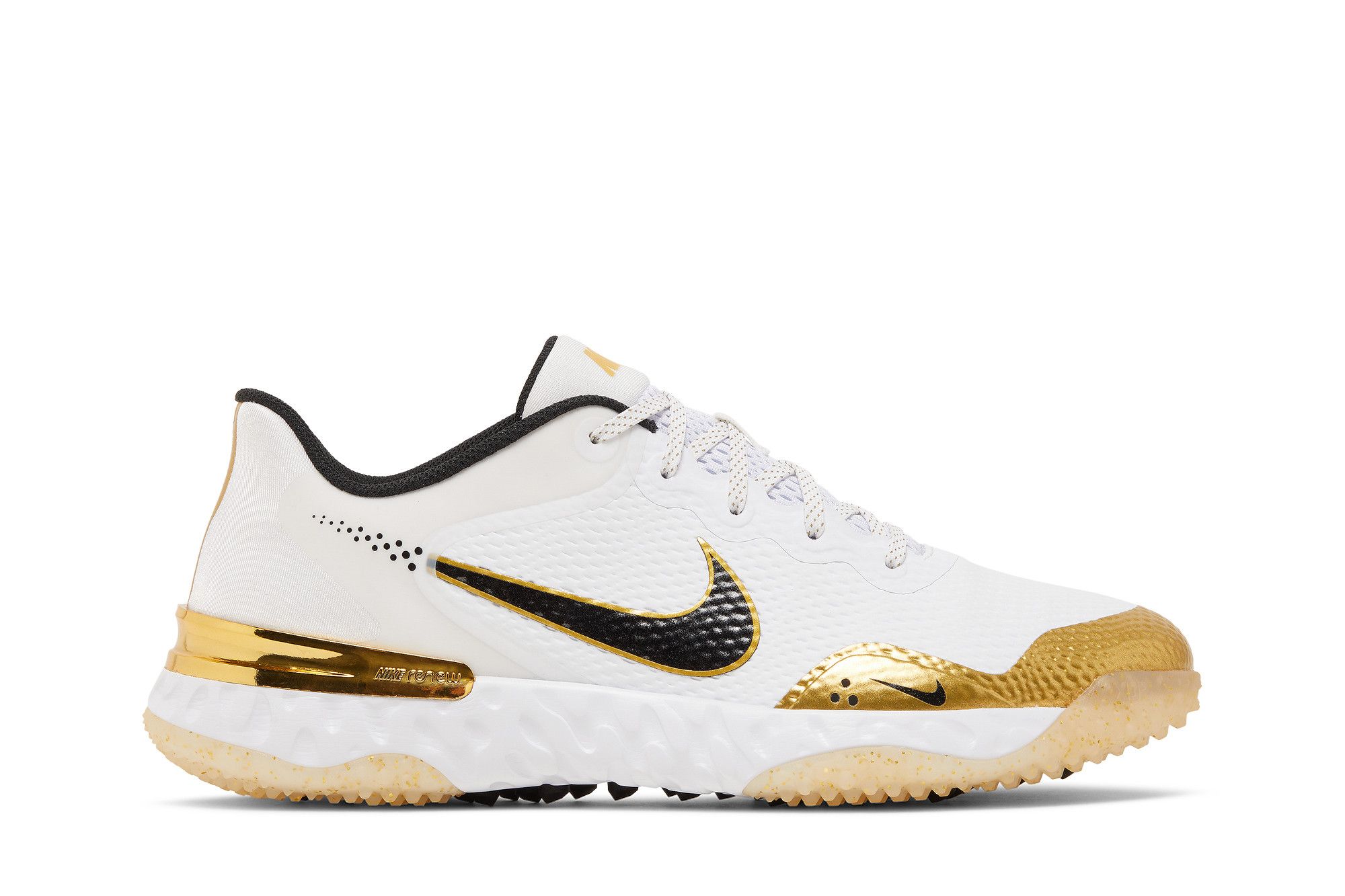 Alpha Huarache Elite 3 Turf White Metallic Gold