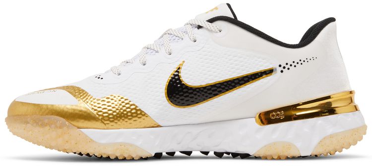 Nike Alpha Huarache Elite 3 Turf White Metallic Gold