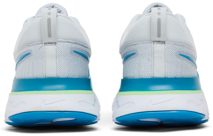 Nike React Infinity Run Flyknit 2 Pure Platinum Emerald Laser Blue