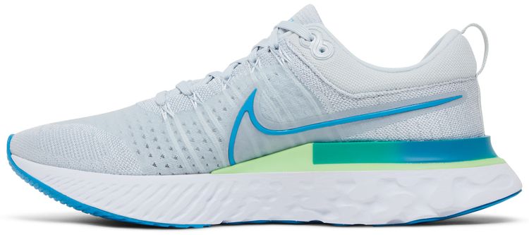 Nike React Infinity Run Flyknit 2 Pure Platinum Emerald Laser Blue
