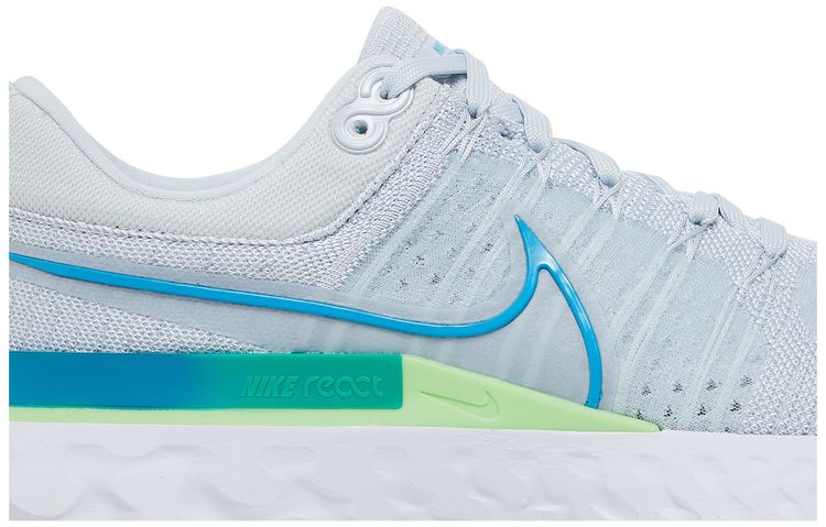 Nike React Infinity Run Flyknit 2 Pure Platinum Emerald Laser Blue