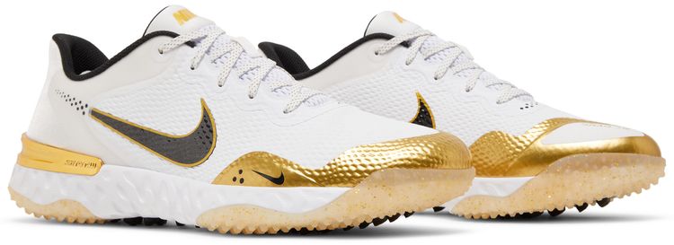 Nike Alpha Huarache Elite 3 Turf White Metallic Gold