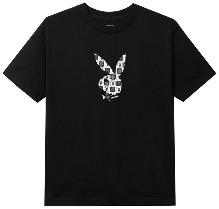 Anti Social Social Club x Playboy Checkered Tee Black