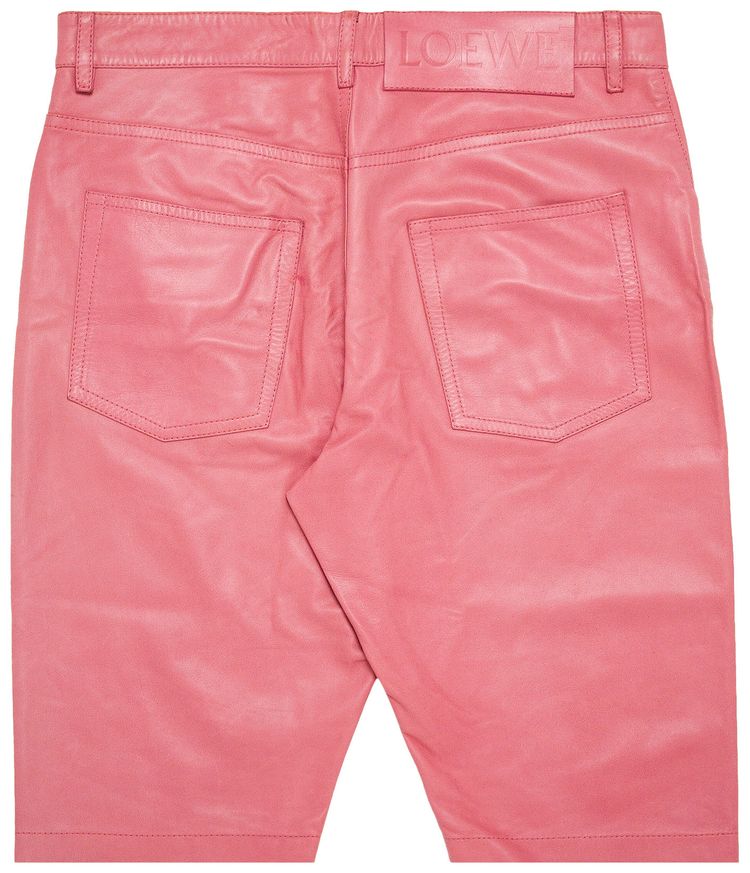 Loewe Leather Shorts Pink