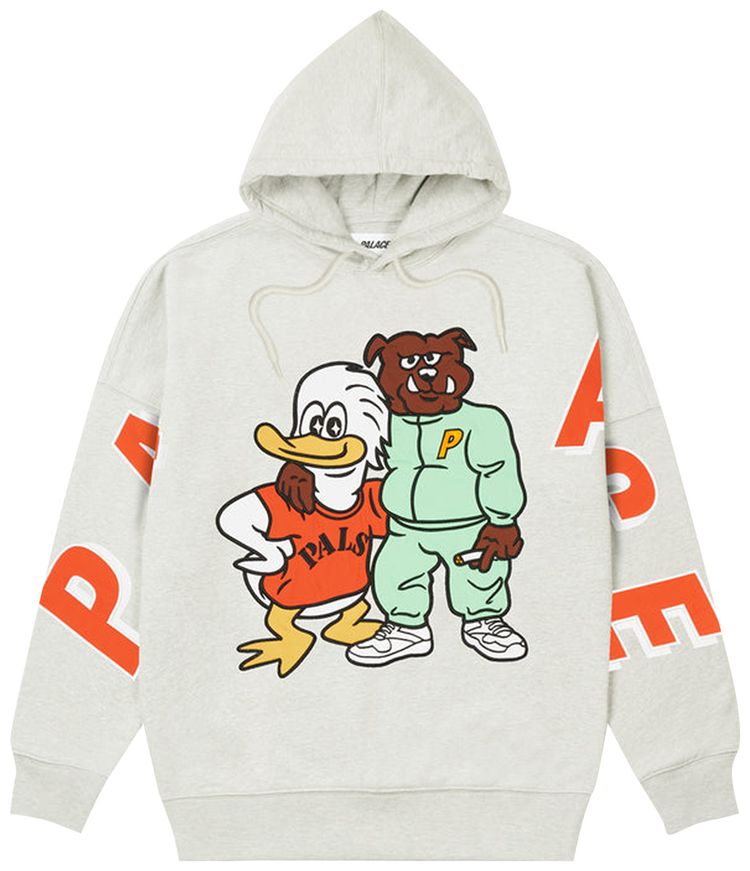 Palace Dog And Duck Drop Shoulder Hood Grey Marl