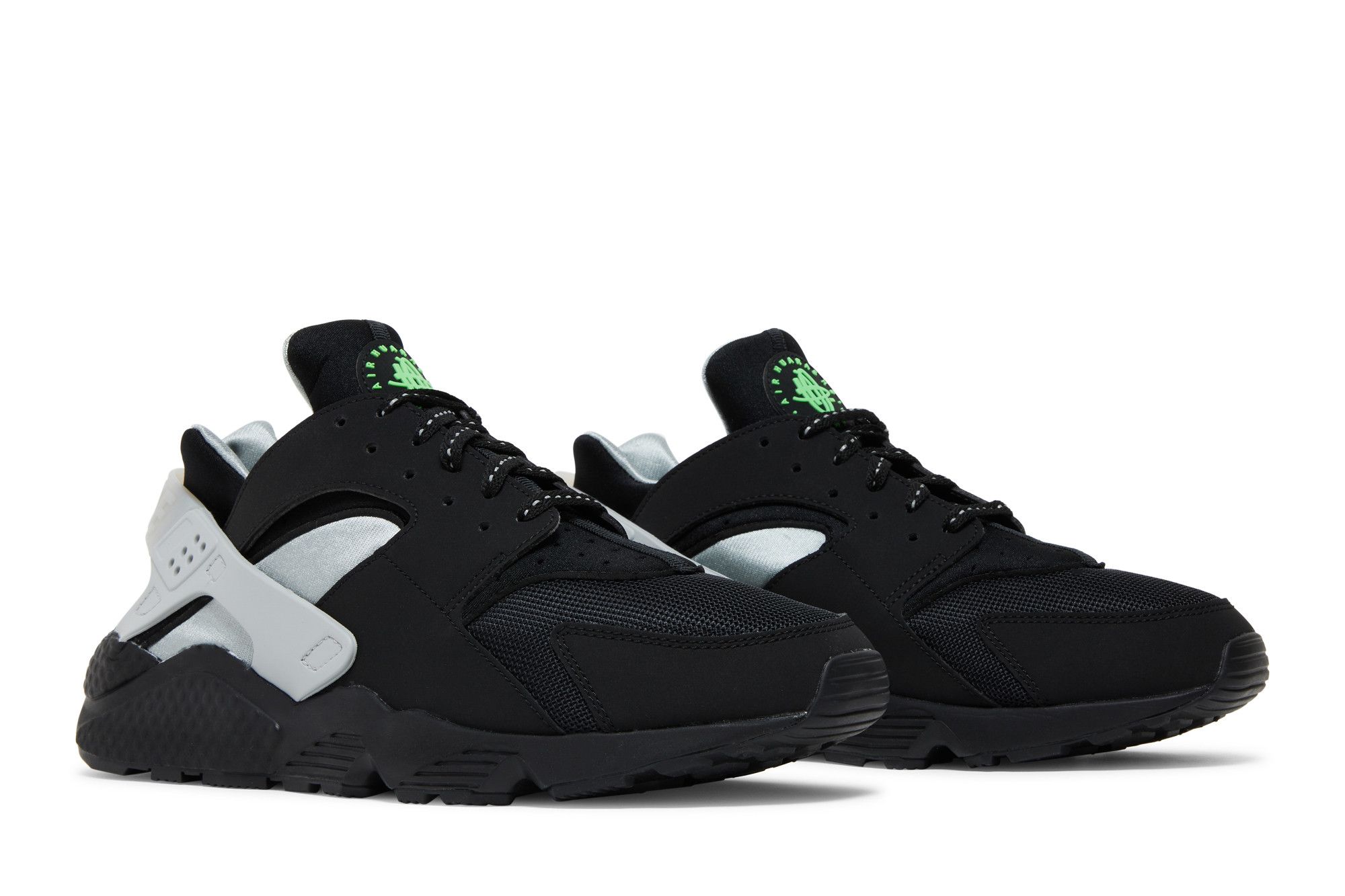 black and neon huaraches