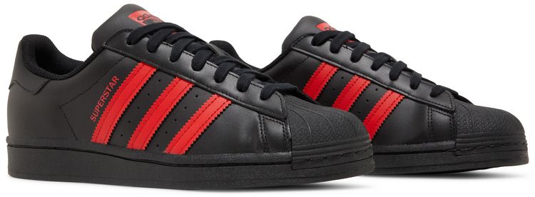 Adidas Superstar Core Black Vivid Red