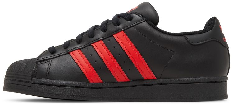 Adidas Superstar Core Black Vivid Red