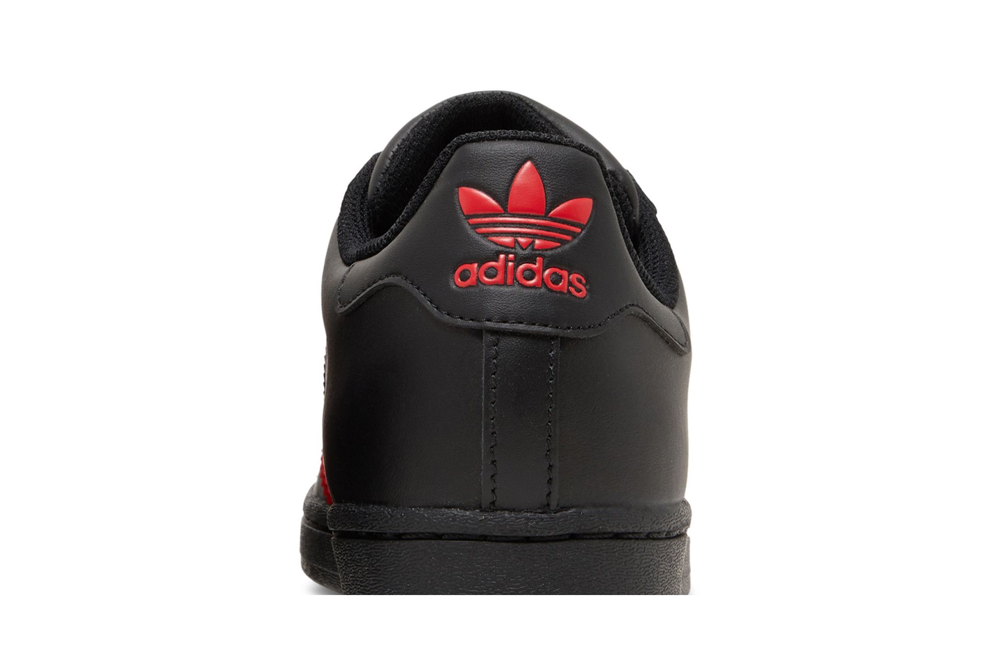 Adidas superstar black and red top
