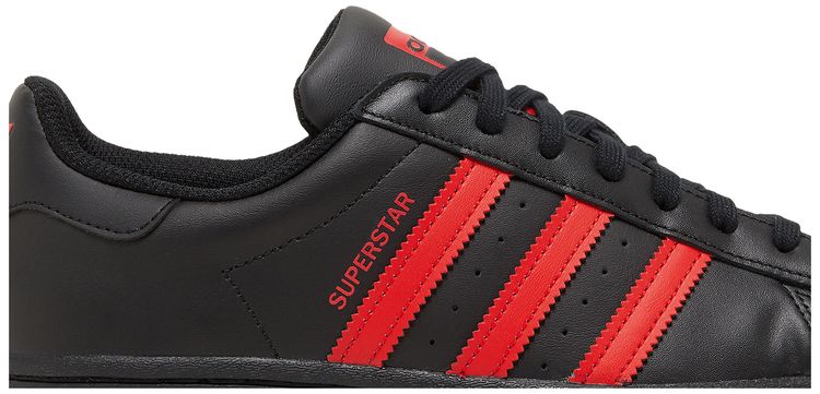 Adidas Superstar Core Black Vivid Red