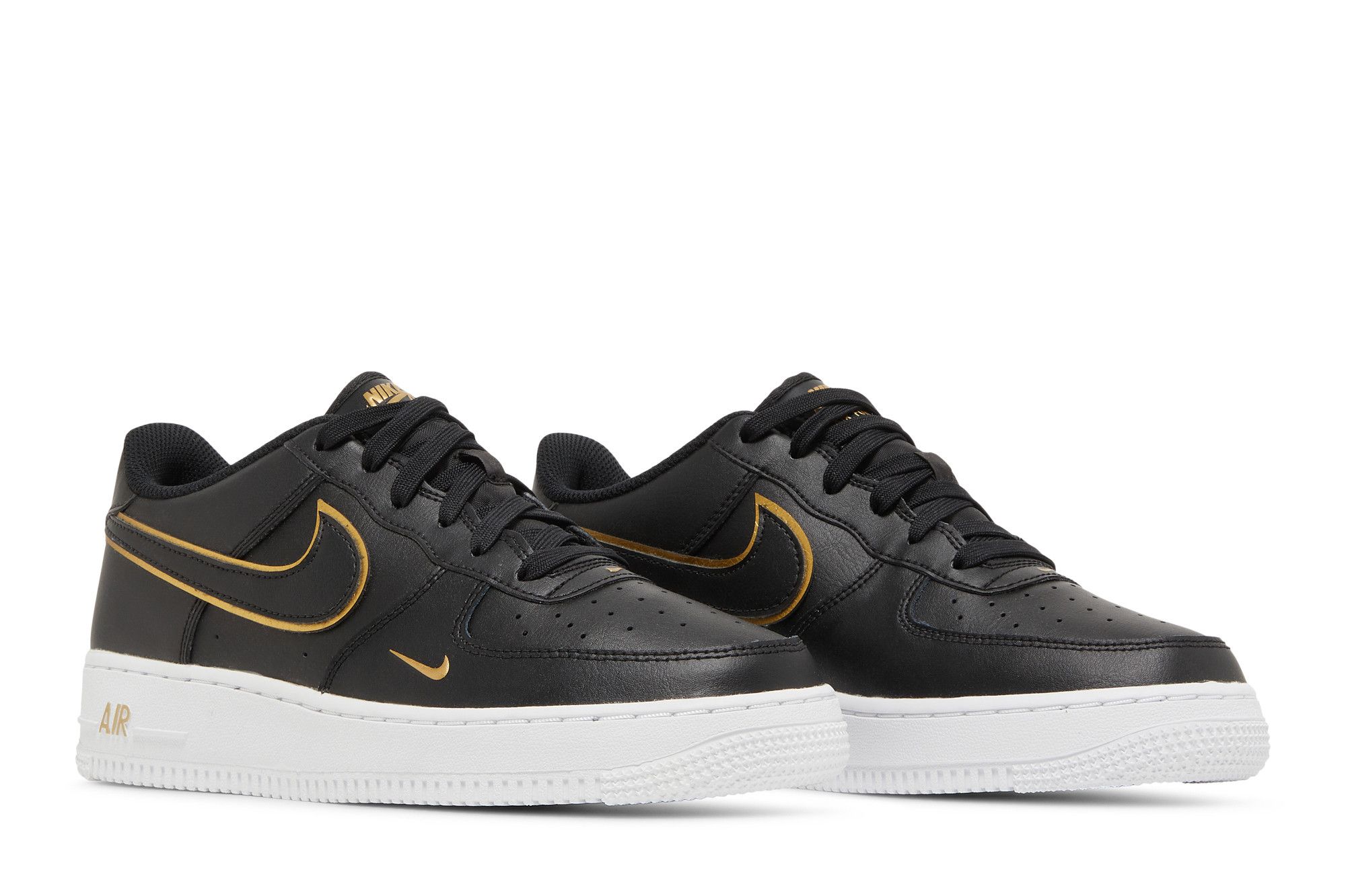 Air force 1 black with gold stars best sale