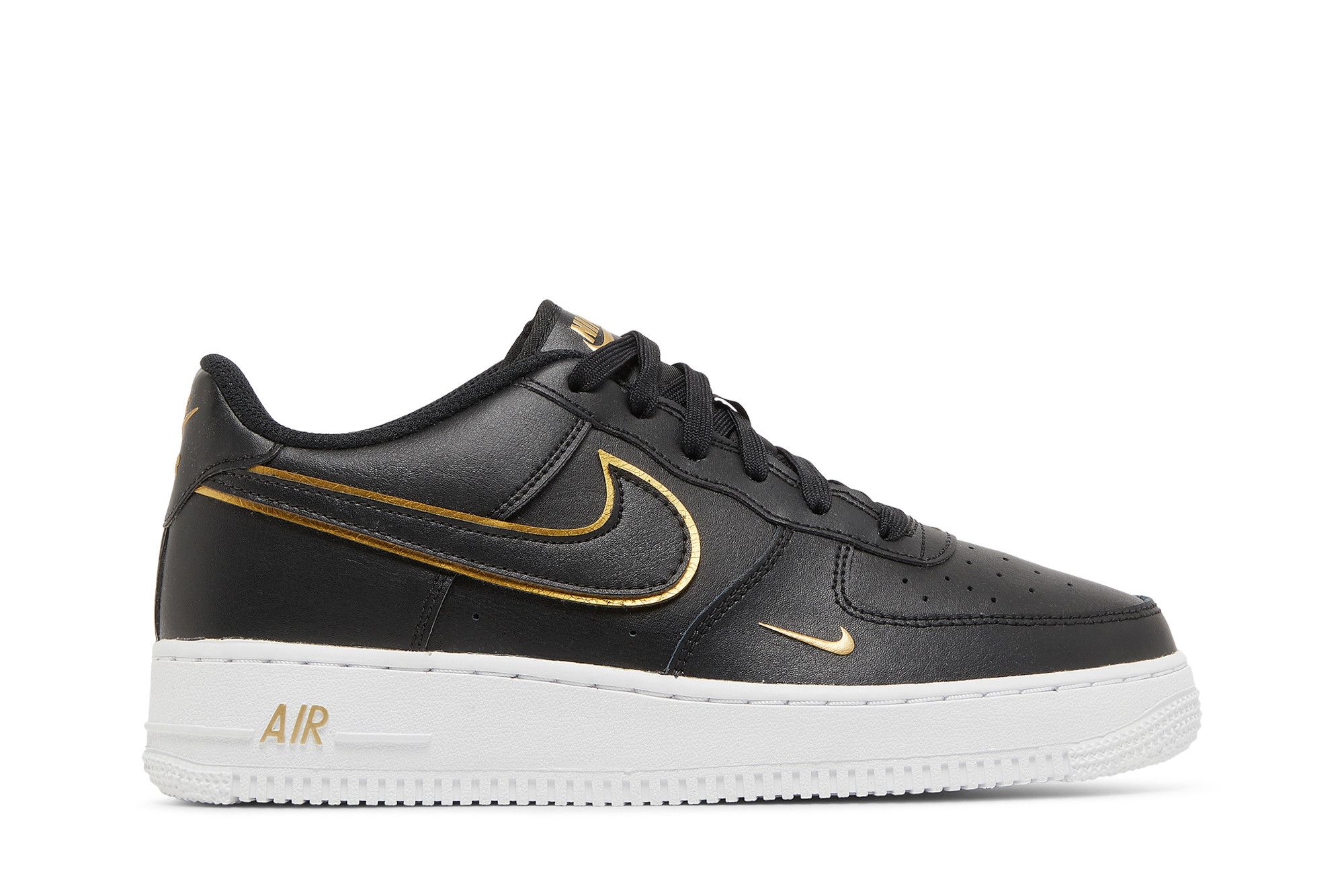 Air force 1 black with gold hotsell