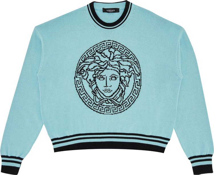 Versace Medusa Logo Knit 'Light Blue'