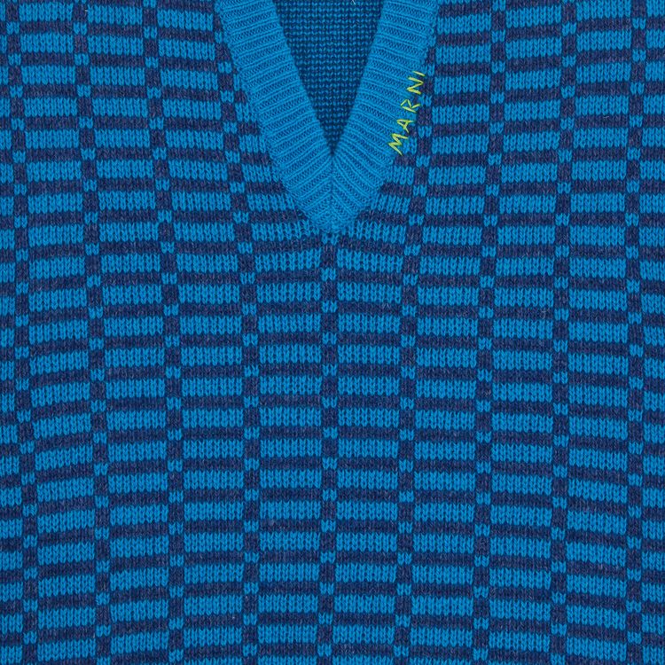 Marni V Neck Sweater Vivid Blue