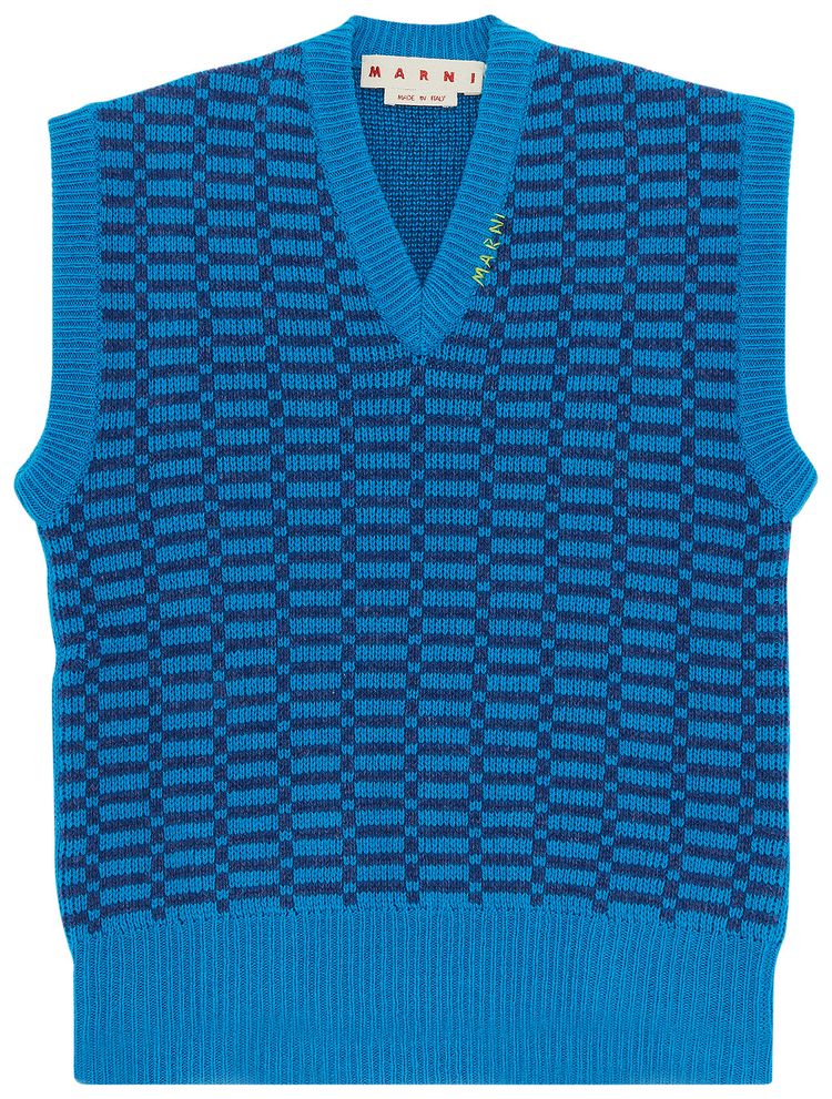 Marni V Neck Sweater Vivid Blue