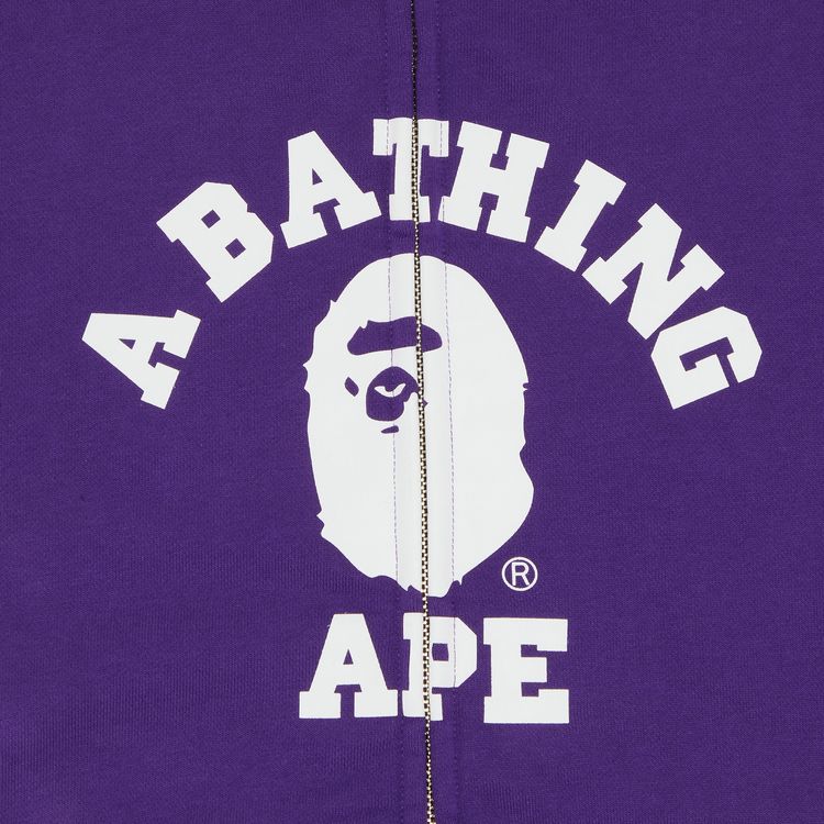 BAPE College Full Zip Hoodie Purple