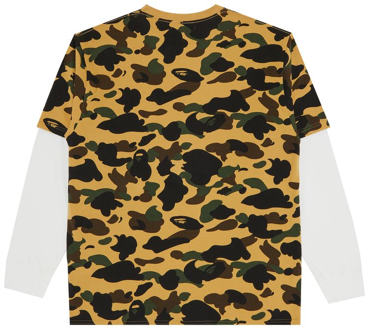 BAPE 1st Camo Relaxed Fit Layered Long Sleeve Tee Yellow